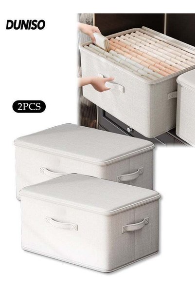 Generic 2 Pcs Linen Storage Bins, Closet Organizers and Storage, Foldable Lar...