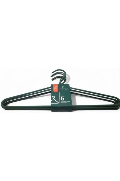 Generic Al Kabayel Pu Leather Coated Wire Hangers Set of 5 Green