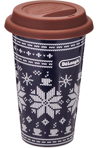 Generic De'Longhi Thermal Mug - Winter Snowflakes Design, Handmade Double-Wal...