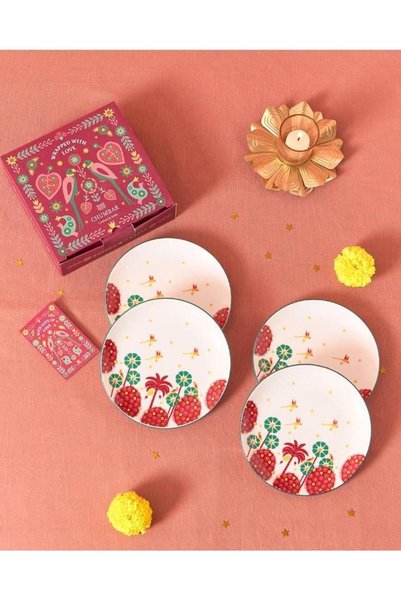 Generic Saanjh Snack Plates Gift Set of 4
