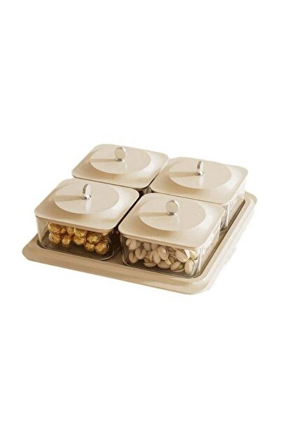 Generic Wood Grain Fruit Plate, Plastic Imitated Wood Serving Tray & 4 Snack ...