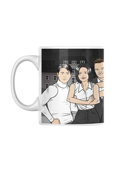 Generic Friends Printed Mug White/Black/Grey 350ml
