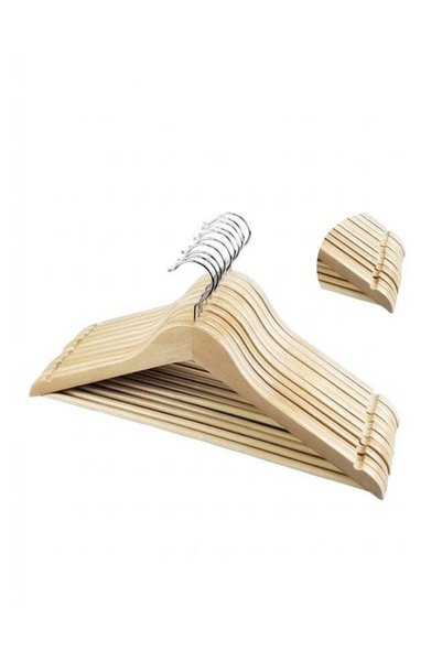 Generic Pack of 20 Non-Slip Swivel Hook Wooden Hangers