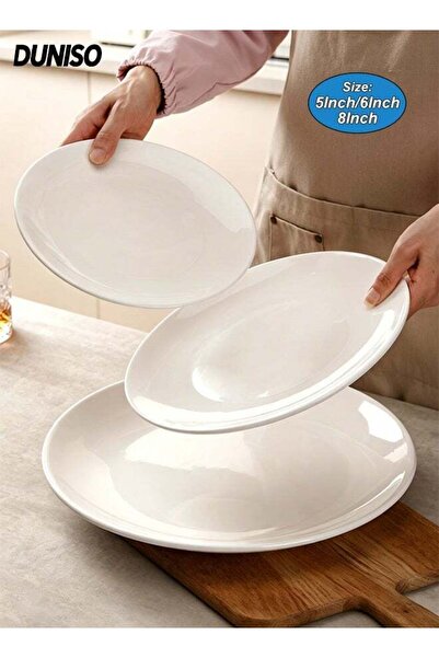Generic 3 Pcs Ceramic Dinner Plates, Premium Porcelain Dinner Set, Stackable ...