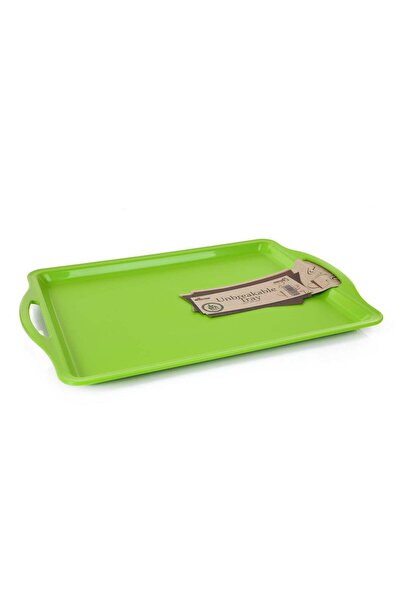Generic Rectangular Plastic Serving Tray with side handles , Color - Green |S...