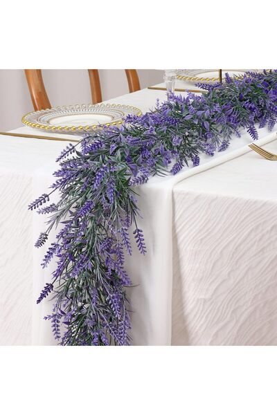 Generic Brand Set de 1 Coroană de flori artificiale de lavandă mov - Decorați...