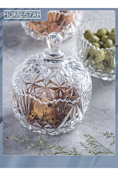 Generic Dome-Shaped Glass Sugar Bowl with Crystal Cut Lid - for Storing Sweet...