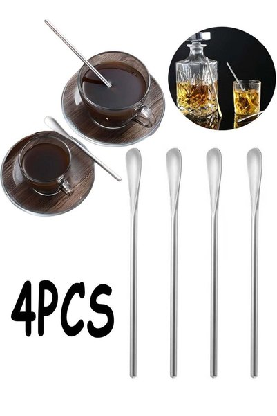 Generic 4 PCS Coffee Spoons Long Handle Coffee Stirrers Small Tea Spoons Mini...