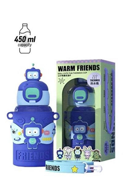 Generic Cute Insulated Water Bottle with Straw Strap Kids,15 oz Metal Cups fo...