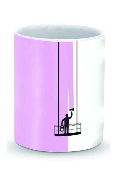 Generic Premium Paint Hanger Designer Mug Pink/White