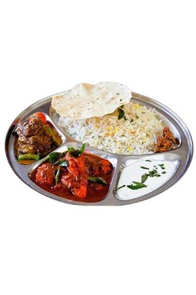 Generic Set of 6 Stainless Steel Dinner Plate Divided Plates, Portion Control...