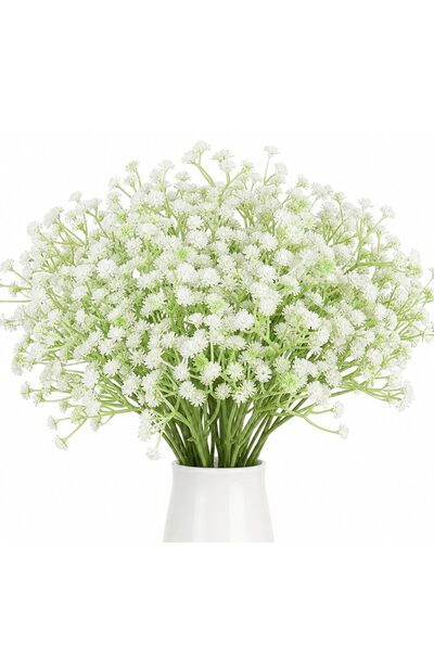 Generic Brand 24 Tulpini de Gypsophila Artificială Albă, Floare Artificială R...