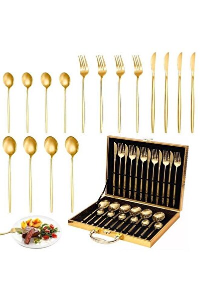 Generic HASTHIP® Stainless Steel Flatware Gift Set with Delicate Wooden Gift ...
