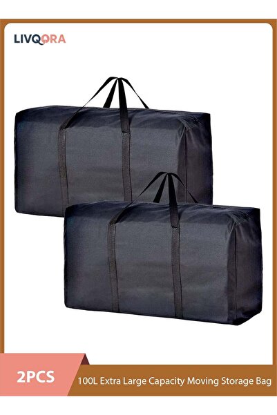 Generic 2 Pack 100L Extra Large Moving Bags, Heavy Duty Storage Bags with Str...