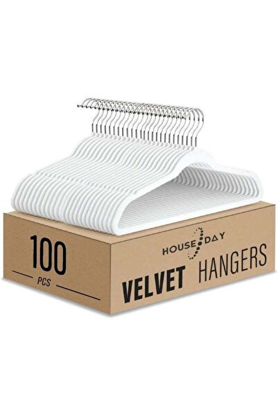 Generic HOUSE DAY 100-Pack Clothes Hangers 45cm Velvet Coat Non-Slip Space Sa...