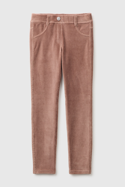 United Colors of Benetton Girl's milk coffee velvet jeggings