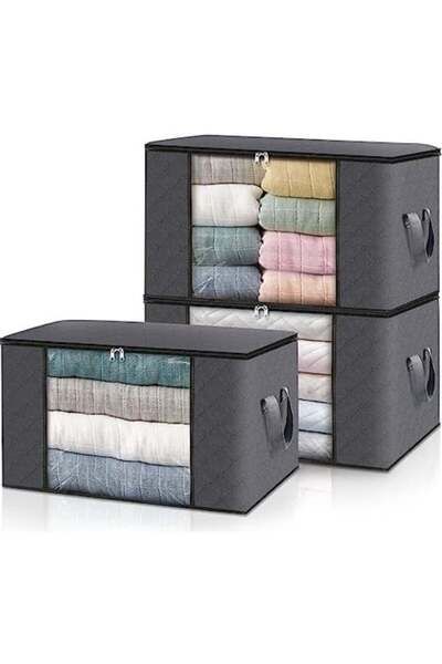 Generic 3 Pack Large Clothes Storage Bags Clothes Storage Bins Foldable Close...