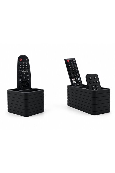 OEM Organizator telecomenzi, 2 compartimente, design modern, Negru