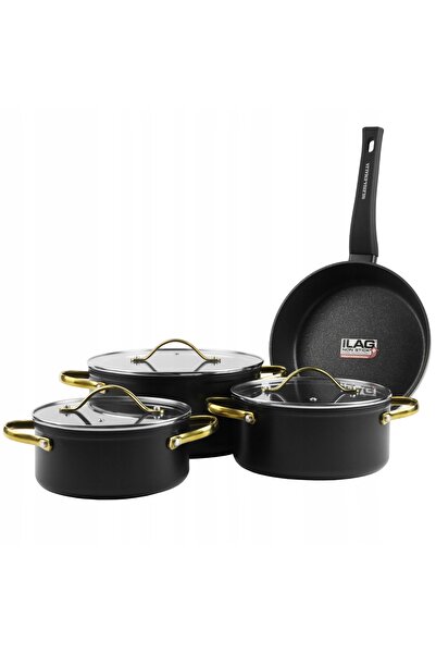 Silesia Emalia Set de vase de gătit din aluminiu HANYS 1.9L / 2.7L / 4.7L + T...