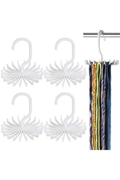 Generic 4 Pack 360° Rotating Tie Rack – Adjustable Twirl Scarf Hanger, Space-...