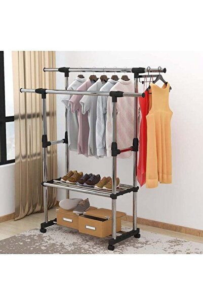 Generic Heavy Duty Clothes Rack with Wheels, Adjustable 85–140 cm Width, 150 ...