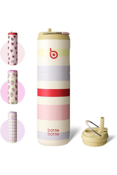 Generic BOTTLE BOTTLE 24oz Insulated Water Bottle with Straw Lid and Handle -...