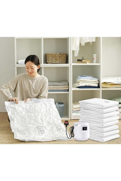Generic Vacuum Seal Storage Bags, 10 Pack Reusable Compression Bags(2 Jumbo +...