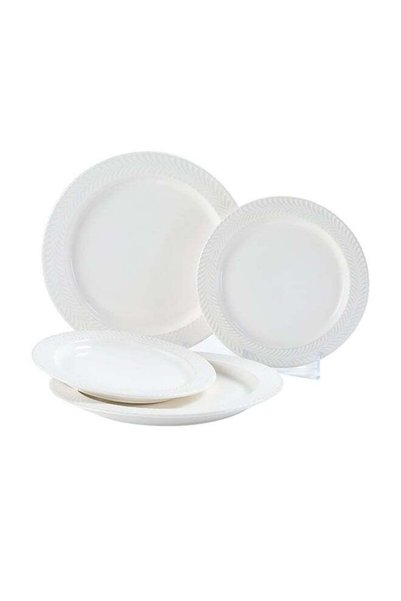 Generic 4-Piece Round Ceramic Plates Set White