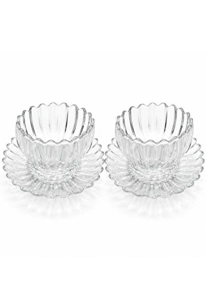 Generic Crystal Glass Snack Bowl with Serving Plate, Decorative Fruit Tray Co...
