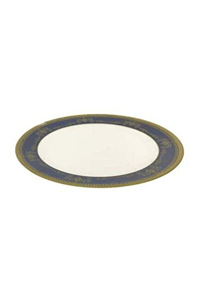 Generic Grand Dessert Plate Beige/Green/Blue