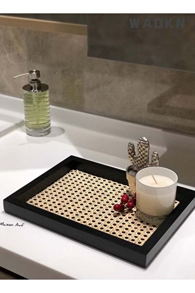 Generic Rectangle Serving Tray with Imitated Rattan, Rectangular Hand-Woven I...