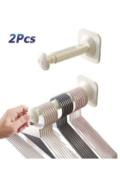 Generic 2 - Piece Multifunctional Hanger Storage Set - Expandable Wall - Moun...