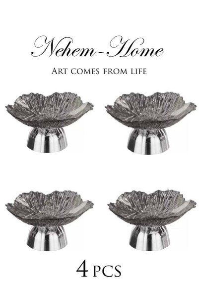 Generic 4 PCS Clear Serving Tray, Serving Plate, Elegant Floral Pattern Clear...
