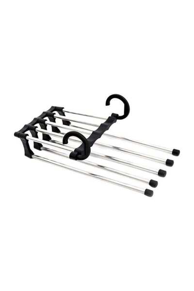 Generic Multifunctional Retractable Clothes Hanger Silver/Black 36centimeter