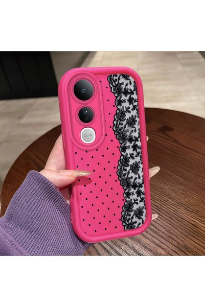 ucuc Vivo V50 Lite 4G/5G Compatible Pink Red Silicone Case Shockproof Camera ...