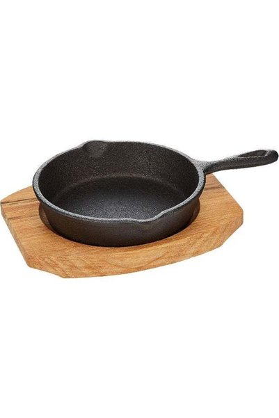 Generic RAJ ROUND SIZZLER TRAY SINGLE HANDLE, 10 CM , BLACK, COST07 , 1 PC Bl...