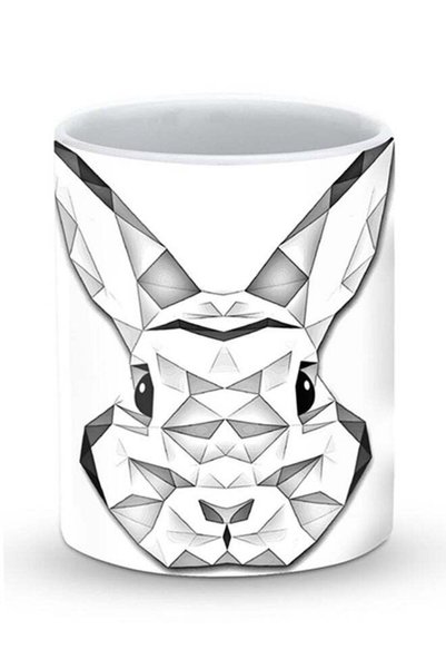 Generic Premium Poly Bunny Designer Mug White/Grey