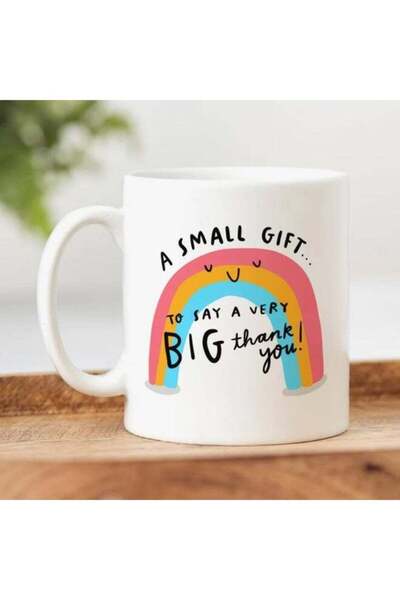 Generic Small Big Thank You Mug- Thank You Appreciation, Positivity, Rainbow ...
