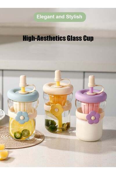 Generic Elegant Tea Infuser Cup | Thick-Walled Straw Tumbler | Leak-Proof Lid...
