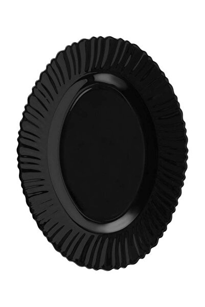 Generic Royalford 13 Inch Oval Opalware Plate | Black-Wave Series, Lightweigh...