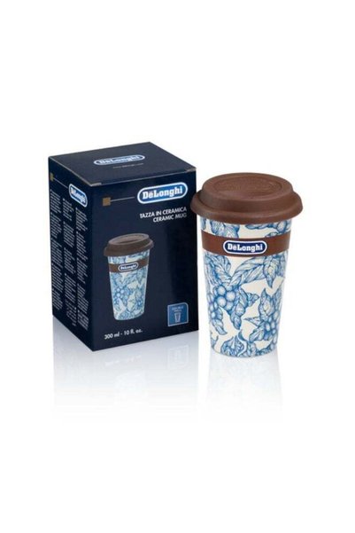 Generic De'Longhi Thermal Coffee Mug 300ml with Silicone Lid, Double-Wall Cer...