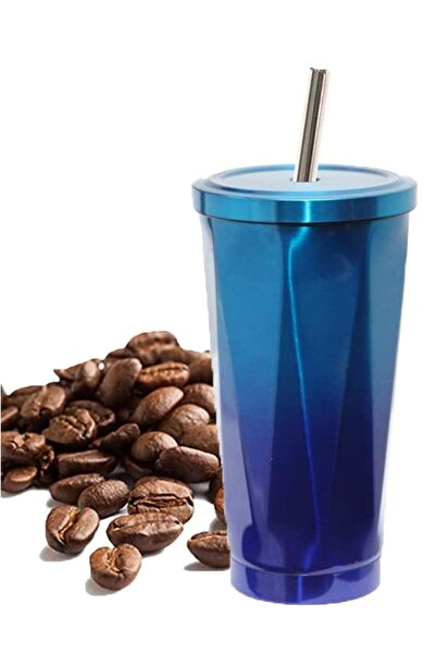 Generic Stainless Steel Travel Mug Tumbler with Straw and Leakproof Lid, Reus...