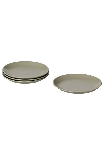 Generic Side Plates, Matt Green Stoneware, 20 cm - Set of 4