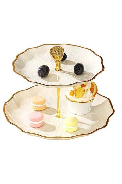 Generic 2 Tier Cake Stand Wedding, Dessert Cupcake Stand for Tea Party Servin...