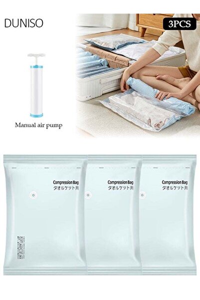 Generic 80x56CM Vacuum Storage Bags 3 Pack, Heavy-Duty Reusable Space Saver B...