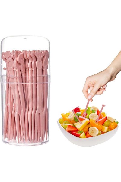 Generic 2 Pack 100PCS Plastic Cocktail Picks,Mini Appetizer Forks,Small Cockt...