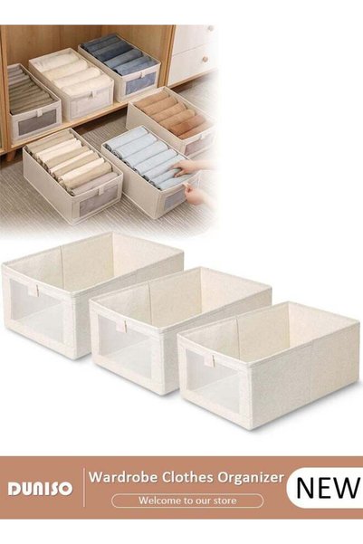 Generic 3 Pack Wardrobe Clothes Organizer,Closet Storage Boxes and Storage Fo...
