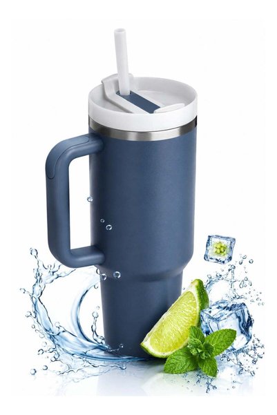 Generic 40 oz Stainless Steel Vacuum Insulated Tumbler with Handle & Straw | ...