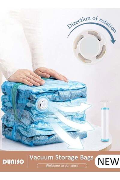 Generic Vacuum Storage Bags-5 Compression Bags No Pump or Pump Needed Reusabl...