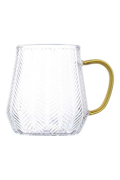 Generic Glass Cup Clear/Gold 8x8x9cm